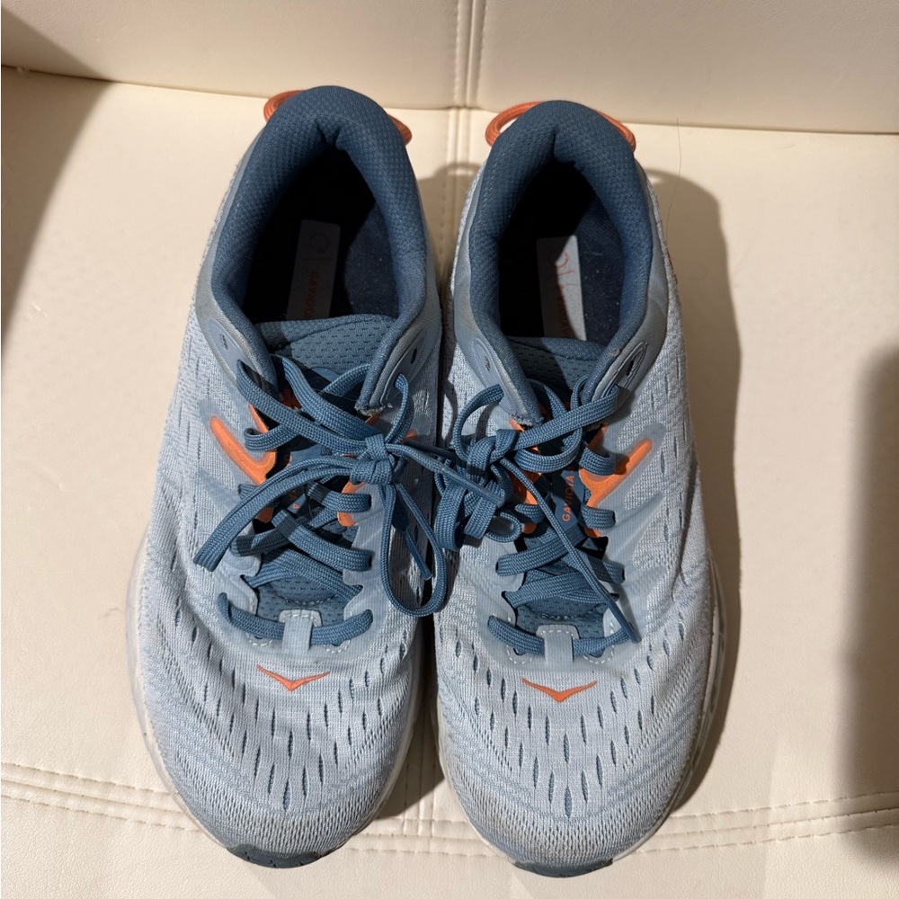 Hoka Blue and Orange Sneakers with Chunky Midsole - Picture 3 of 6